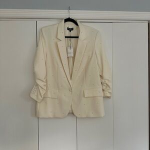 Generation Love Ivory Blazer with Pearl Stud Accents